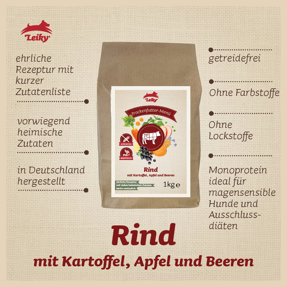 Menü-Trockenfutter Rind